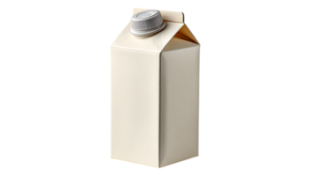 A plain white carton with a grey screw cap representing a beverage container for milk or juice isolated on transparent background png