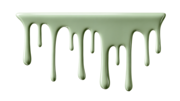 Viscous light green liquid dripping downward in multiple strands isolated on transparent background png