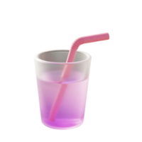 Glass of juice with straw isolated on transparent background png