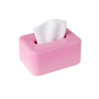 Pink tissue box with white tissues isolated on transparent background png