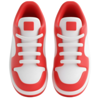 Red and white sneakers isolated on transparent background png