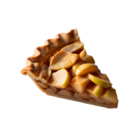 Slice of apple pie dessert isolated on transparent background png