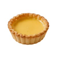 Delicious egg tart isolated on transparent background with golden custard png
