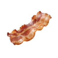 Crispy bacon strip isolated on transparent background in high detail png