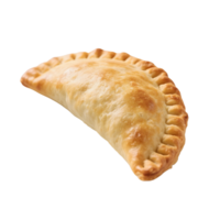Golden brown empanada isolated on transparent background in close up view png