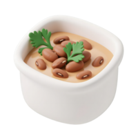 Bowl of bean soup garnished with parsley isolated on transparent background png