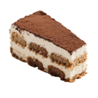 Slice of delicious tiramisu isolated on transparent background png
