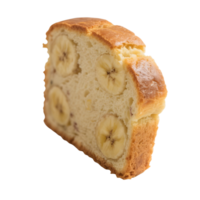 Slice of fresh banana bread isolated on transparent background png