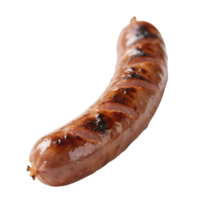 Grilled sausage isolated on transparent background showcasing grill marks png