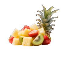 Fresh tropical fruit salad isolated on transparent background png