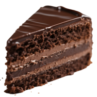 Chocolate cake slice with layers isolated on transparent background png