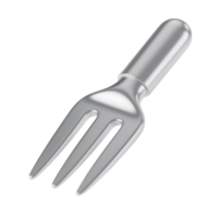 Shiny silver fork isolated on transparent background with smooth reflections png
