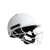 White cricket helmet isolated on transparent background for player safety png
