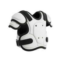 White and black football shoulder pads isolated on transparent background png