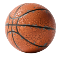 Old basketball with peeling texture isolated on transparent background png