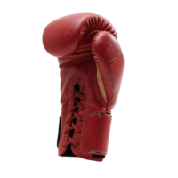 Single red vintage boxing glove isolated on transparent background png