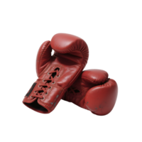 Pair of red vintage boxing gloves isolated on transparent background png