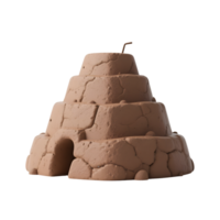 Stylized sandcastle isolated on transparent background in a cartoon style png