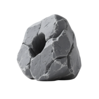 A gray rock stone isolated on transparent background in 3d render png