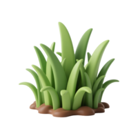 Tuft of vibrant green grass isolated on transparent background png