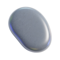 Smooth gray stone pebble isolated on transparent background png