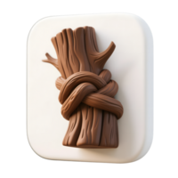 uma Castanho árvore tronco amarrado dentro uma nó isolado em transparente fundo png