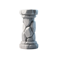 A gray stone pillar isolated on transparent background png