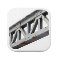 A rusty metal support beam isolated on transparent background png