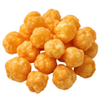 A pile of cheese puff snacks isolated on transparent background png