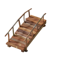 A rustic wooden bridge isolated on transparent background png