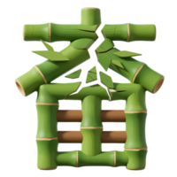 Broken bamboo sticks isolated on transparent background png