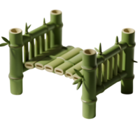 A small green bamboo bridge isolated on transparent background png