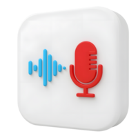 A microphone and sound wave isolated on transparent background png