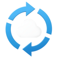 A cloud sync icon isolated on transparent background png