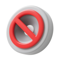 A red no symbol isolated on transparent background png