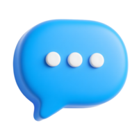 A blue chat bubble with three dots isolated on transparent background png