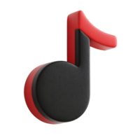 un rojo y negro musical Nota aislado en transparente antecedentes png