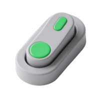 A gray toggle switch with green buttons isolated on transparent background png