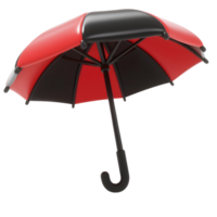 A red and black umbrella isolated on transparent background png