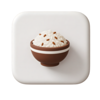 A bowl of white rice isolated on transparent background png