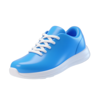 A blue and white running shoe isolated on transparent background png