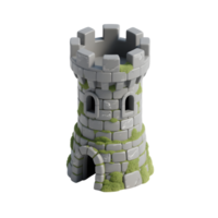 A stone castle tower isolated on transparent background png