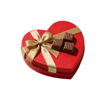A red heartshaped box of chocolates with a gold bow isolated on transparent background png