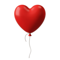 A red heartshaped balloon isolated on transparent background png
