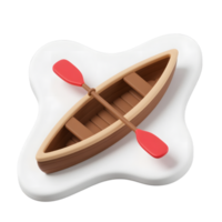 A small canoe with a paddle isolated on transparent background png