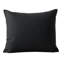 Close-up of a square, black pillow isolated on a transparent background png