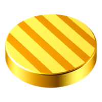 Gold Coin with Diagonal Stripes in 3D Render png