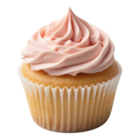 A beautifully frosted cupcake on a transparent background. png