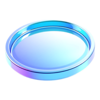 Holographic 3D Coin Render with Metallic Ring png