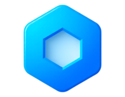 3D Blue Glossy Hexagon Icon png